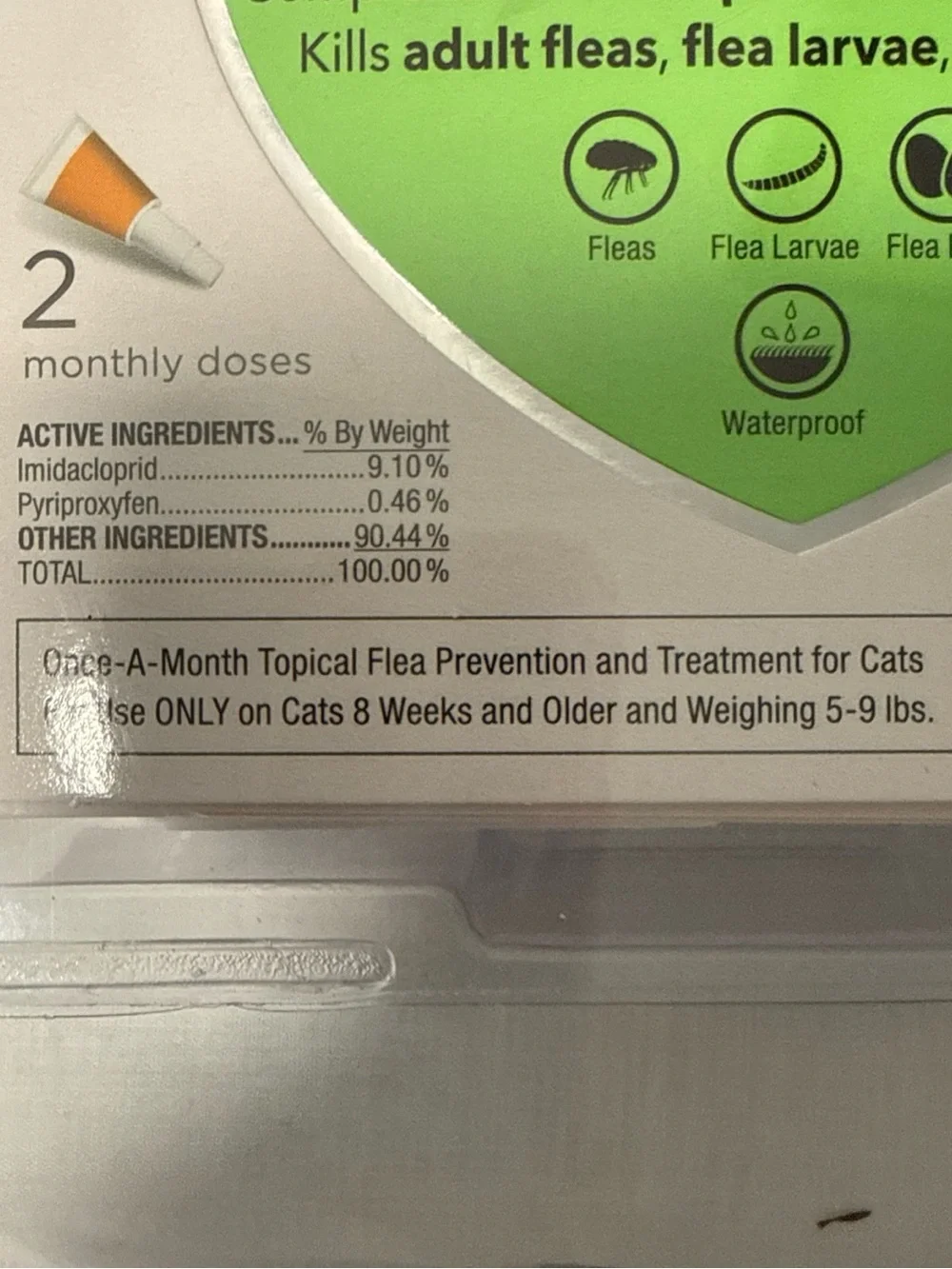 Elan Advantage II Small Cat Topical Flea Prevention - Green